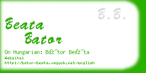 beata bator business card